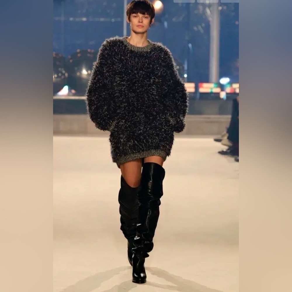 Isabel Marant RUNWAY fall winter 2023 grey Vickie sweater dress NWT